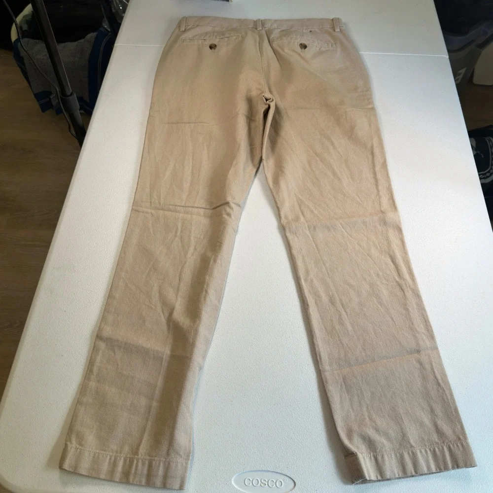 Banana Republic Aiden Slim Chino Pants Mens 30x30 Tan Khaki Herringbone Cotton